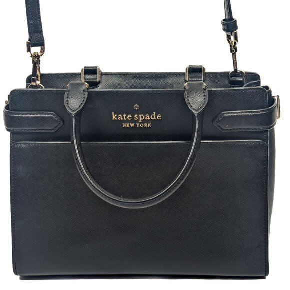 KATE SPADE Black Saffiano Leather medium sized shoulder bag - Picture 1 of 13